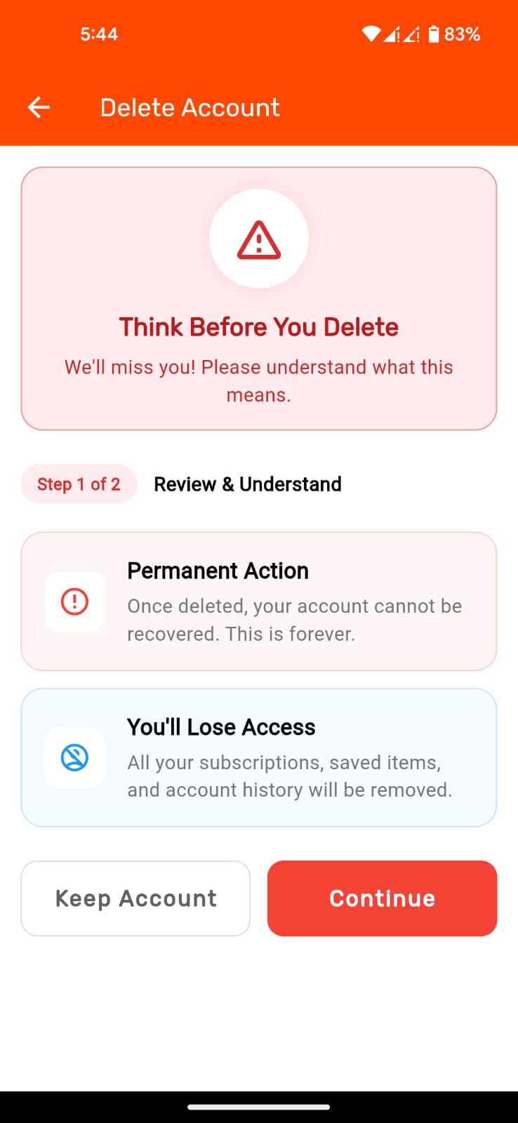 warning page english